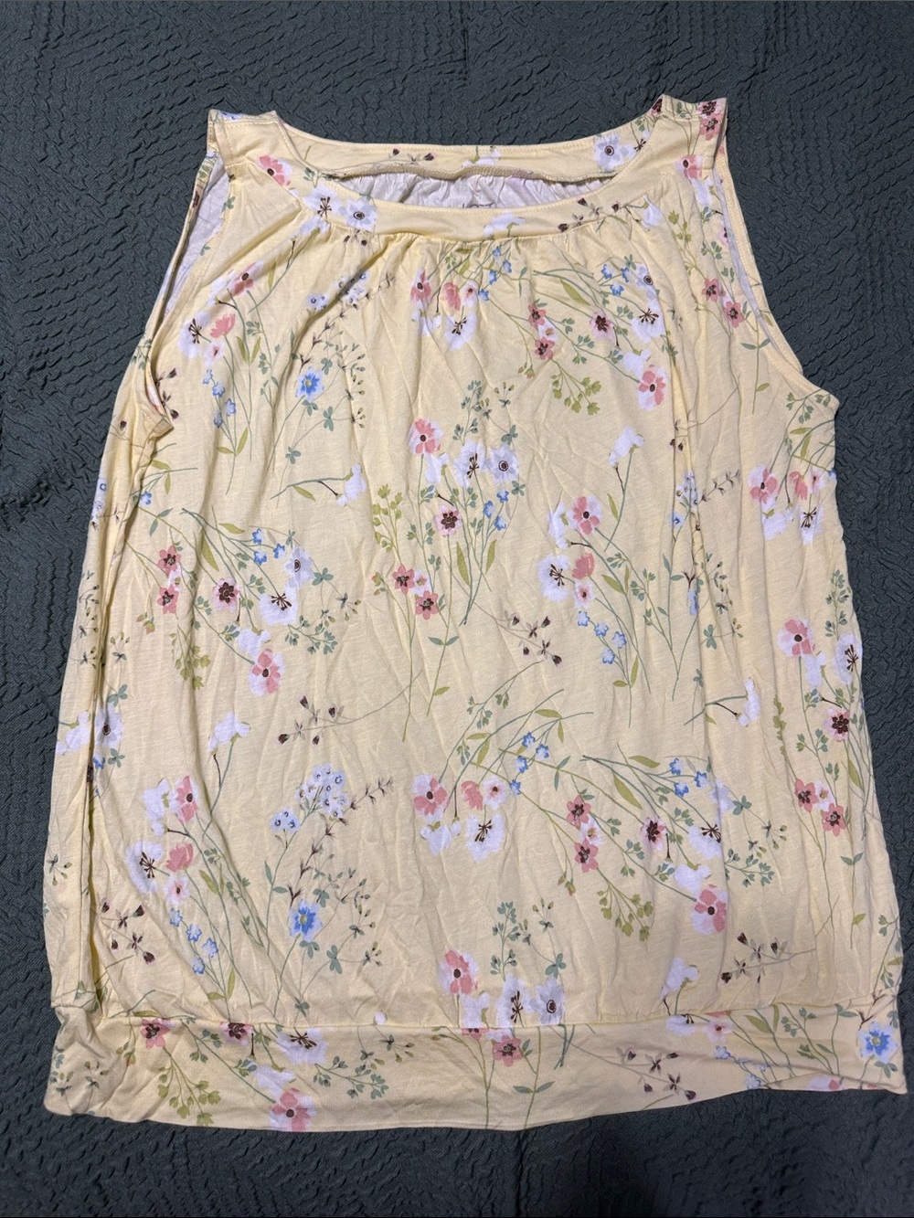LOFT Pale Yellow Floral Sleeveless Tank